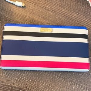 NWOT Kate Spade Striped Continental Wallet